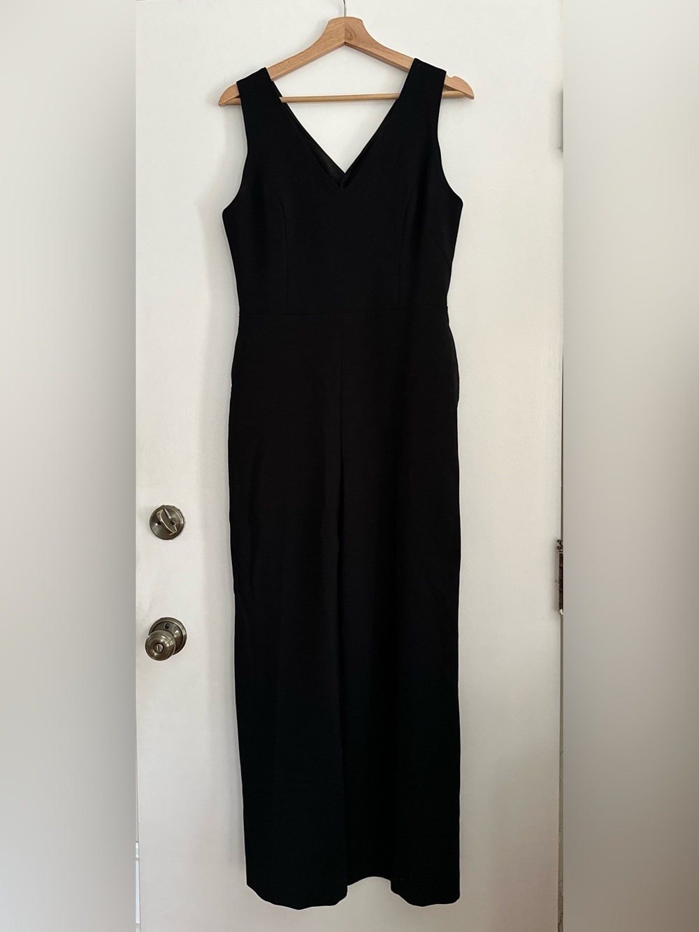 Anthropologie elevenses Black V-Neck Sleeveless Jumpsuit